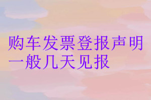 购车发票登报声明一般几天见报