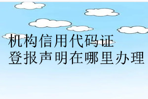 机构信用代码证登报声明在哪里办理