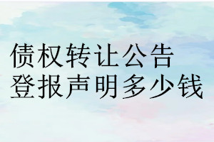 债权转让公告登报挂失多少钱