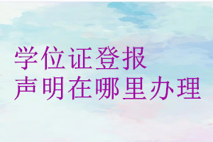 学位证登报声明在哪里办理