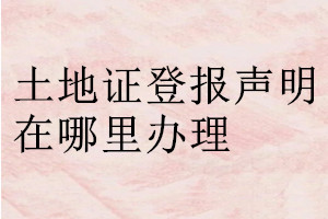 土地证登报声明在哪里办理