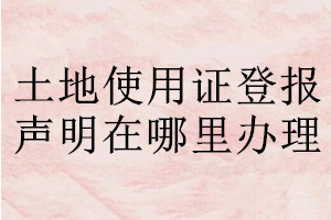 土地使用证登报声明在哪里办理