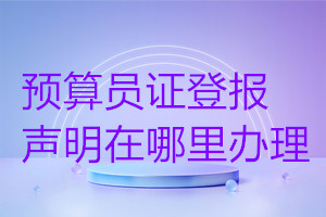 预算员证登报声明在哪里办理