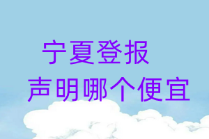 宁夏登报声明哪个便宜