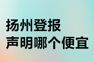 扬州登报声明哪个便宜