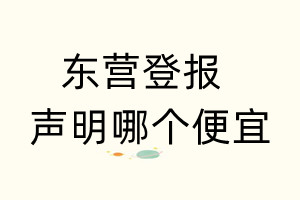 东营登报声明哪个便宜