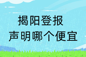 揭阳登报声明哪个便宜