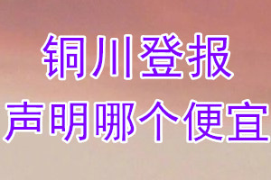 铜川登报声明哪个便宜