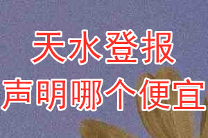 天水登报声明哪个便宜