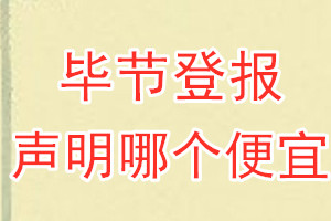 毕节登报声明哪个便宜