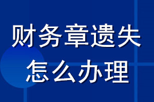 财务章遗失怎么办理