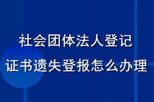 社会团体法人登记证书遗失登报怎么办理