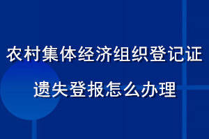 农村集体经济组织登记证遗失登报怎么办理